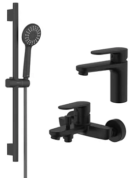 Сет Aquatek 3в1 Cмеситель д/раковины AQ1810MB+Смеситель д/ванны AQ1840MB+Душ. гарнитур AQ2017MB (Арт: AQ1830MB)