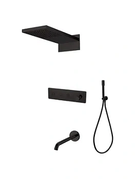 Душевая система Boheme 130-2-B встраиваемая, верхний/ручной душ, с изливом, черный