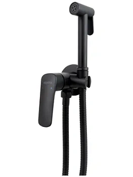 Смеситель Aquatek AQ1019MB встраиваемый, однозахватный, с гигиеническим душем, черный матовый