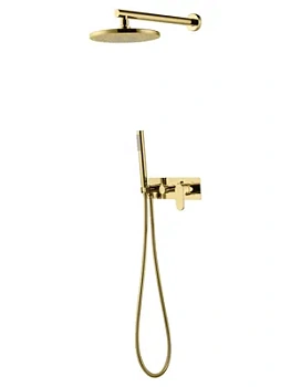 Душевая система Boheme 454-G встраиваемая, однозахватная, верхний/ручной душ, золото