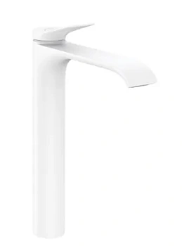 Смеситель Hansgrohe 75040700 для раковины, однорычажный, излив 250, слив.гарнитур, мат.белый