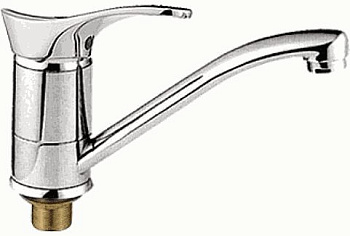 Смеситель Ledeme Н01 для кухни, однозахватный, поворотный излив, хром L4501-2