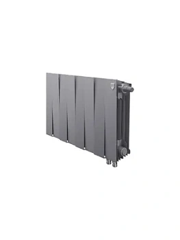 Радиатор биметаллический, 8 секций ROYAL THERMO 300 Silver Satin, бок.подкл, серый