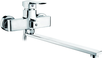 Смеситель Ledeme настенный, для ванны и душа, поворотный излив, однозахватный, хром L2258