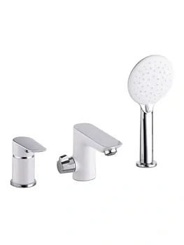 Смеситель IDDIS на борт ванны CLOSB30i07 трехсекционный с переключателем, белый/хром