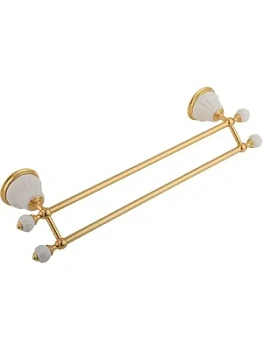 Migliore Полотенцедержатель двойной 50 см керамика белая, золото ML.OLV-60.623.BI.DO