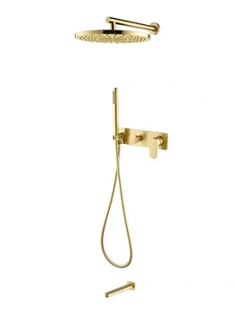 Душевая система Boheme 454-2-MG с изливом,верх/ручной душ, встраиваемая, однозахв,золото мат