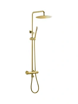 Душевая система Boheme 468-T-G, настенная, верхний/ручной душ, с термостатом, золото