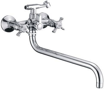 Смеситель Ledeme Н11 настенный, для ванны и душа, двухзахватный, поворотный излив L2611