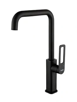 Смеситель Iddis для кухни SLIBL00i05 однозахватный, высокий излив 370 мм, черный