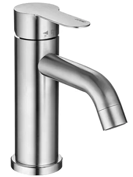 Смеситель для раковины Swedbe L11301 однозахватный, низкий излив 80мм, сталь нержавеющая