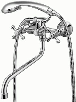 Смеситель для ванны/душа Lemark LM6041C настенный двухзахватный, излив 300мм, хром