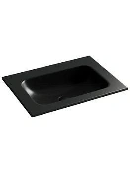 Раковина накладная Ceramicanova 610х457х137 прямоуг., без отв. под смеситель,черный CN7011MBwx