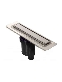 Душевой лоток BERGES 500, мат.хром, верт. выпуск S-сифон D50/105мм Н50мм, 090016