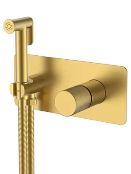 Смеситель Boheme 127-MG.4 встраиваемый, с гиг душем, однозахв, ручка:spirale, золото мат