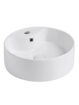 Раковина накладная ABBER d410 1 отв. под смеситель и перелив, белый AC2104