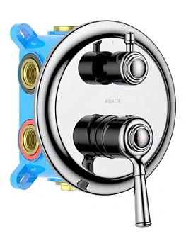 Смеситель для ванны/душа Aquatek AQ1547CR встраиваемый, 3 режима, однозахватный, цвет: хром