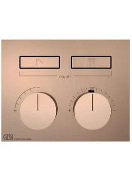 Смеситель Gessi 63012.726 встр., термостат, на 2 выхода, с кнопками, внешняя часть, бронза