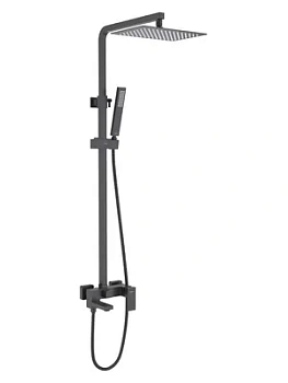 Душевая система Aquatek AQ2640MB для ванны/душа, однозахватный, верх./руч. душ, черный матовый