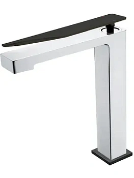 Смеситель Boheme 142-CRB.2 для раковины, на 1 отверстие, однозахватный, хром+черный