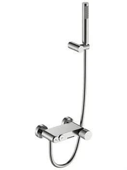 Смеситель Boheme 123-NB.2 для ванны/душа, настенный, с изливом, с ручным душем, никель браш