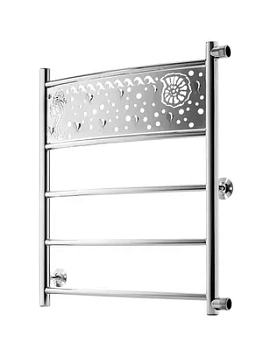 Полотенцесушитель Флагман "" 600х400 нерж. сталь, изогнутая, бок.прав. под. с крючками