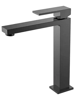 Смеситель Boheme 472-SGM для раковины, на 1 отв, однозахватный, фикс излив, графит глянц