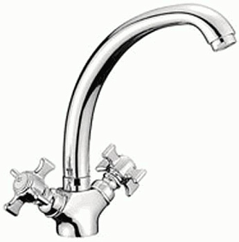 Смеситель Ledeme Н11 для кухни, поворотный излив, двухзахватный, хром L4211