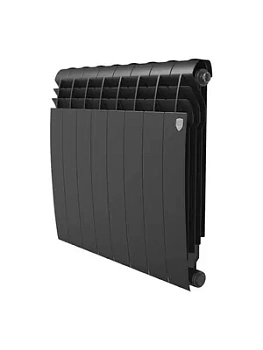Радиатор биметаллический, 8 секциий ROYAL THERMO B ВШГ:574х640х87, 1480Вт, черный НС-1682289