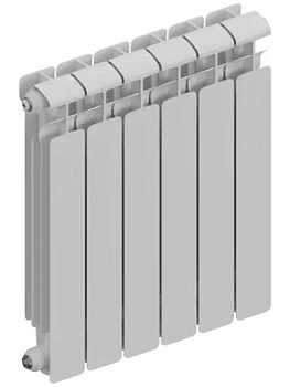 Радиатор алюминиевый RIFAR 500 (565х486х90) 6 секций, 990 Вт, бок.подкл. белый