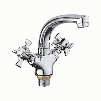 Смеситель Ledeme Н11 для раковины, поворотный излив, двухзахватный, хром L1311-2