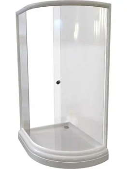 Душевой уголок Радомир (1200х900х1960) левый, стекло матовое, профиль белый, низкий поддон