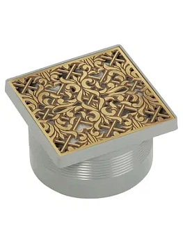 Трап душевой Migliore (112х112) с гидрозатвором и декоративной решеткой, бронза 24890