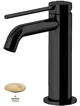 Смеситель GATTONI 9142/91SG для раковины, с донным клапаном, золото браш