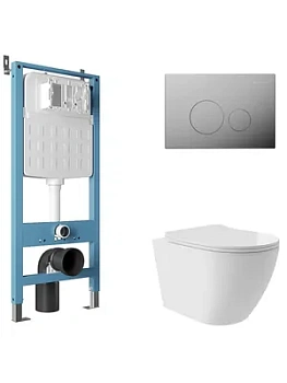 Инсталляция Aqueduto TECNICA NOVO + унитаз с сиденьем + клавиша смыва CIRCULO NOVO AQDS174Т
