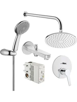 Душевая система Vitra встраиваемая, однозахв смеситель, верхний/ручной душ, хром A49287EXP