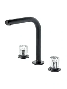 Смеситель Boheme 152-B-EL для раковины, на 3 отверстия, двухзахватный, черный