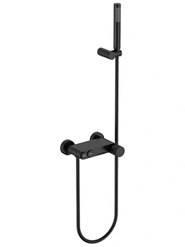 Смеситель Boheme 123-BB.3 для ванны/душа, настенный, с изливом, с ручным душем, черный