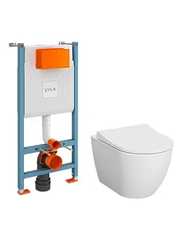 Комплект:Инсталляция Vitra+Унитаз Vitra +сиденье, без клавиши смыва 9873B003-7205
