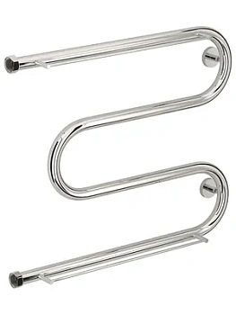 СУНЕРЖА М-образный + 2 полки Полотенцесушитель 500х650 нерж.сталь, нак. гайка 1"