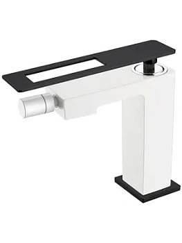 Смеситель Boheme 146-WB для биде, на 1 отверстие, однозахватный, белый+чёрный