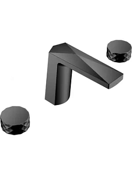 Смеситель Boheme для раковины, на 3 отверстия, двухзахватный, черный 150-B-DIAMOND