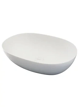 Раковина накладная ABBER (560х380х150) искусственный камень, белый матовый AS2636