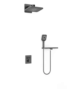 Душевая система Vincea термостат.,с полкой,верхний и ручной душ,ворон. сталь VSFW-3I21MT4RGM
