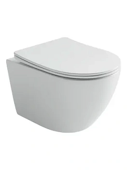 Унитаз подвесной Ceramicanova 360х490х360 с сиденьем, безободковый, смыв Tornado, белый CN11001T