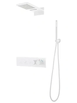 Душевая система Boheme 131-2-MW встраиваемая, термостат, верхний/ручной душ, излив, белая мат