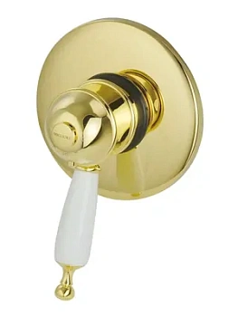 Смеситель для душа Migliore скрыт.монтажа, термостат, ручка белая, золото ML.OXF-6377.BI.DO