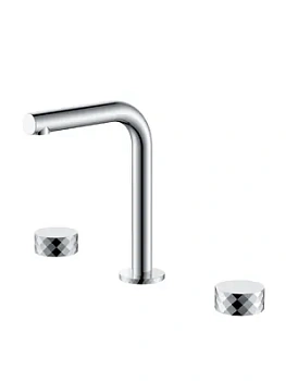 Смеситель Boheme 152-CR для раковины, на 3 отверстия, двухзахватный, ручки diamond, хром