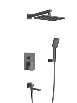 Душевая система CEZARES -VDSET-NOP с изливом,верхний и ручной душ,черный матовый