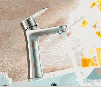 Смеситель Ledeme для раковины, однозахватный, фиксированный излив, нержавеющая сталь L71002